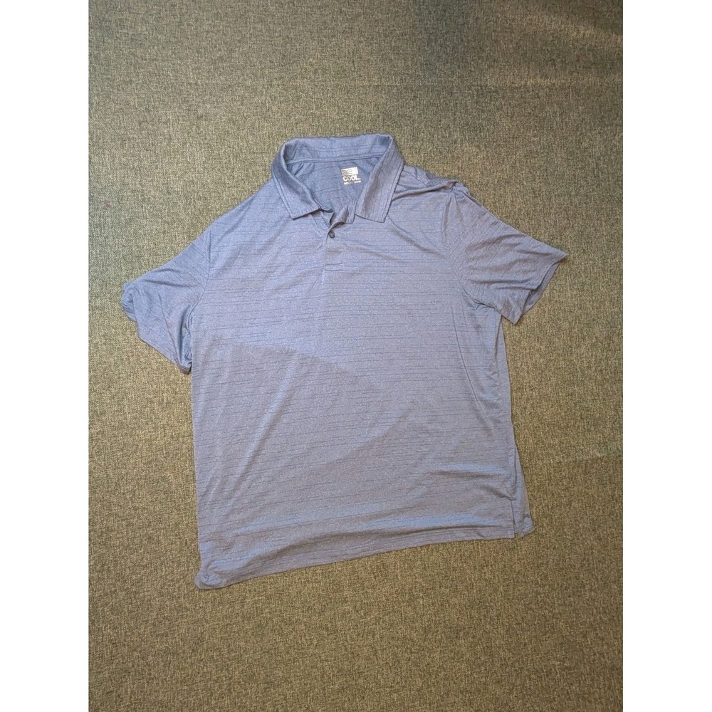 32‎ Degrees Cool Men's Polo shirt Blue Striped Short Sleeve XXL